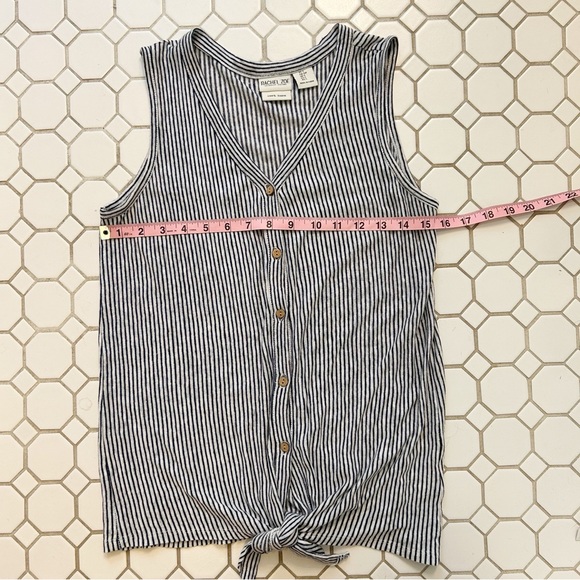 Rachel Zoe Women's Linen Blue & White Striped Sleeveless Top (Size Small) - Picture 4 of 5